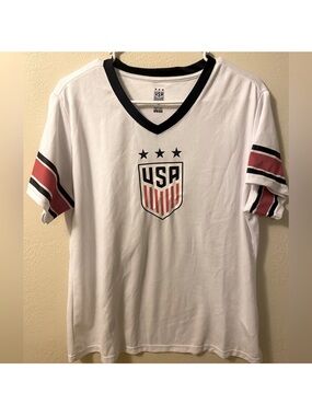Team USA Women’s Crest Soccer Jersey - White with Red & Navy Accents